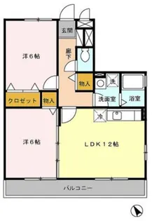 2LDKの間取り画像