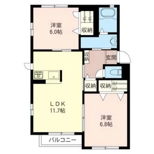 グランドールB【1階】の間取り