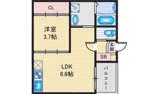 ハーモニーテラス上小田井II【3階】の間取り