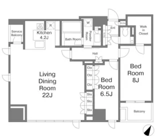 ジオグランデ白金台【12階】の間取り