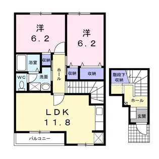 カーサユーノ【2階】の間取り