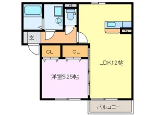 1LDKの間取り画像