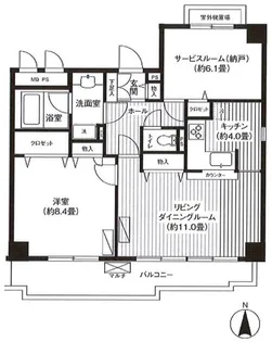 ガーデンコート下馬【2階】の間取り