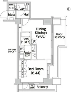 東京都新宿区市谷薬王寺町【マンション】の間取り