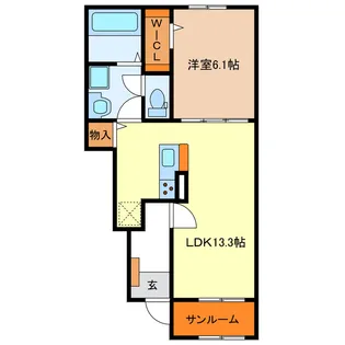 シェルト クレーテ津【1階】の間取り
