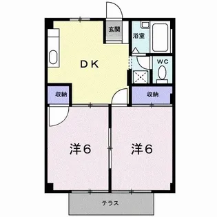 アーバンハイツ那加B【1階】の間取り