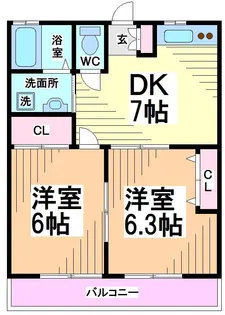 神奈川県川崎市多摩区中野島3【アパート】の間取り