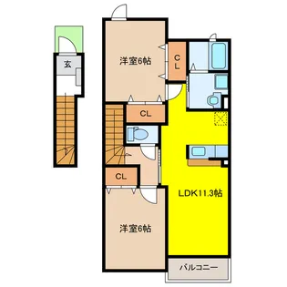オアシスエイトII【2階】の間取り
