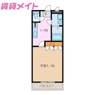 ウオッカ【1階】の間取り