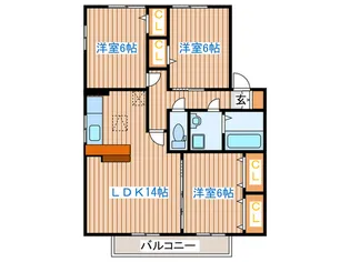 シャルマンコート杜E【1階】の間取り