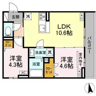セレスティア新小岩【3階】の間取り