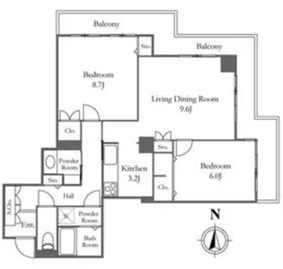 リバーシティ21イーストタワーズ10棟【19階】の間取り