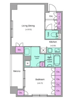 レジディア月島【5階】の間取り
