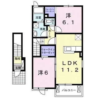 アンソレイユA【2階】の間取り