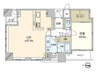 ディーグランセ上町台ハイレジデンス【21階】の間取り