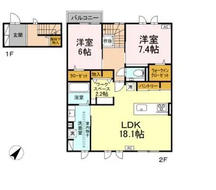 グランソラナ軽井沢【2階】の間取り