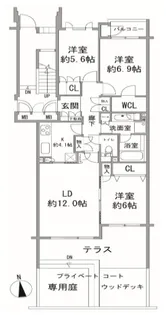 ガーデンズ綱島コートステージ【1階】の間取り