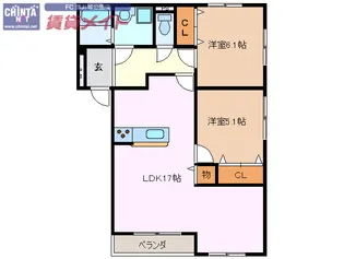 マルビエント【1階】の間取り