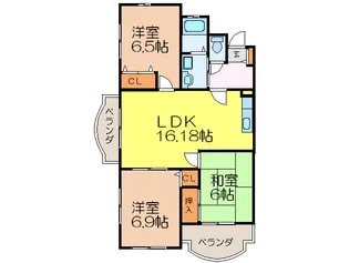 ディアコート真砂【2階】の間取り