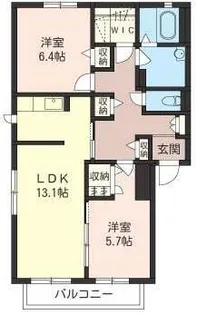 リリーガーデン【2階】の間取り