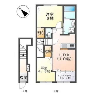 スターテラス 久米【2階】の間取り