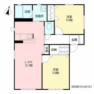 シャーメゾン今宿東 A棟【1階】の間取り