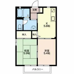 アルシオネ宮の前 B【2階】の間取り