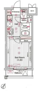ヴォーガコルテ長原【1階】の間取り
