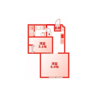 ベルビュー西谷【1階】の間取り