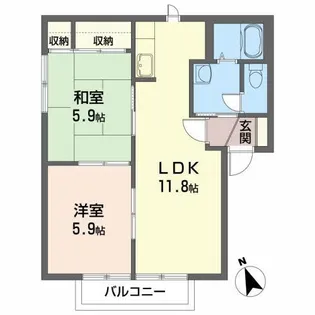 エステートハイム B【2階】の間取り