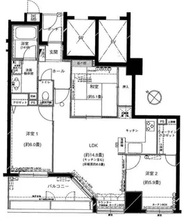 ロワール横濱関内【4階】の間取り
