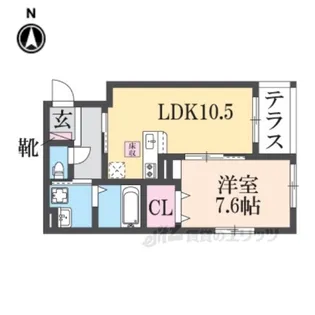 シャルマン唐橋南2【1階】の間取り