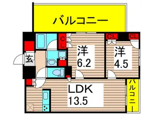 ORSUS UMEJIMA【6階】の間取り