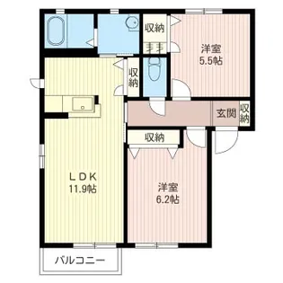 レインボーヒル高間木【2階】の間取り