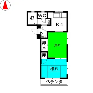矢田ハイツ【3階】の間取り