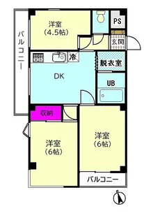 グレースハイツK【4階】の間取り