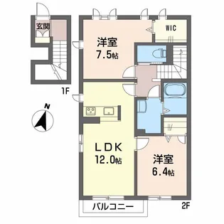 ルミエール波多見【2階】の間取り