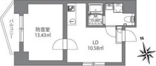 アズミュージック新宿御苑【8階】の間取り
