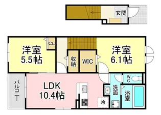 レザンヒル 上の原【1階】の間取り