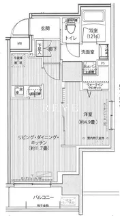 グラン、フォークス神田イーストタワー【11階】の間取り