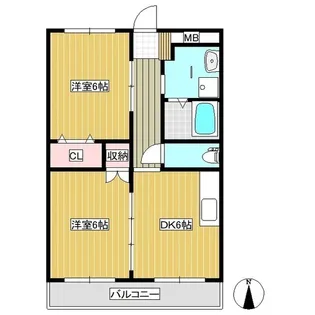 カレント江見II【2階】の間取り