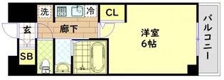 エステムコート難波WEST-SIDE Vアジュール【5階】の間取り
