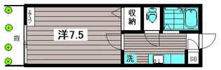 貸マンション 1K 中馬込2丁目(グレースパピヨン)【1階】の間取り
