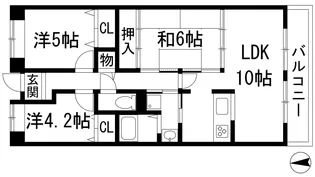 パセオ清荒神2番館【6階】の間取り