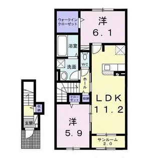 アグレアーブルB【2階】の間取り