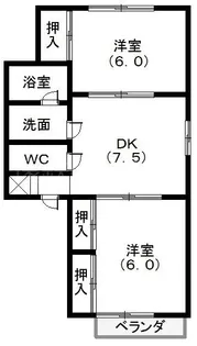 イエローハウス城西A【2階】の間取り
