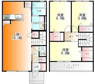 コクーンパレス横濱瀬谷Bの間取り