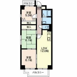 エントピアダテ【5階】の間取り