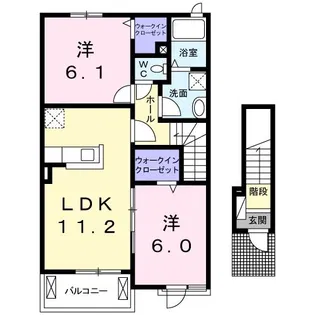 プリムローズII【2階】の間取り