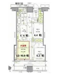 富久クロスコンフォートタワー【32階】の間取り